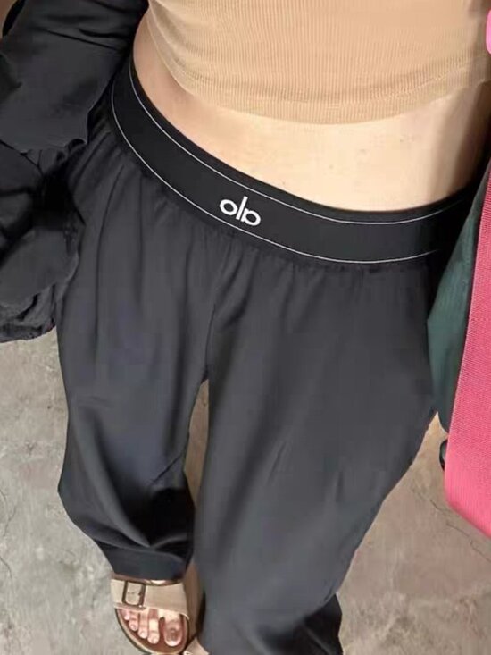 ALO Yoga Pants - Alo Yoga Black Fashionable casual 30-inch Pants NWT Straight-leg Trouser💗🎀